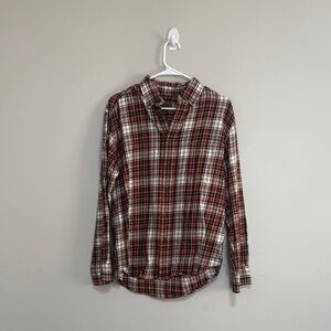 Classic Plaid Button-Down Shirt - Red and Black